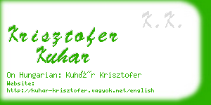 krisztofer kuhar business card